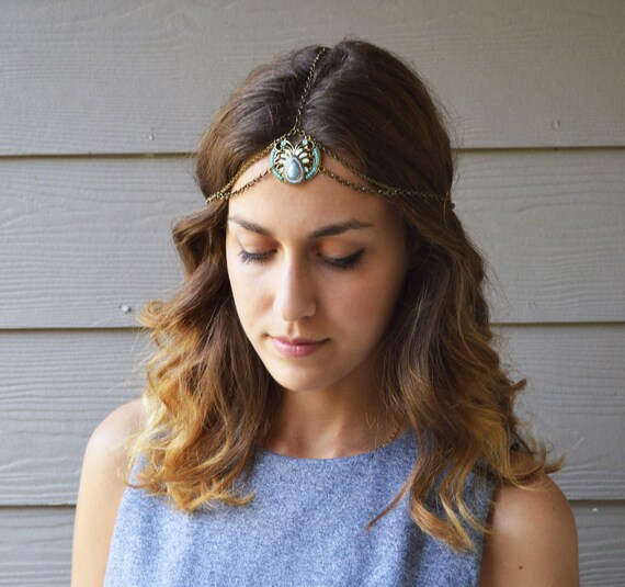 Calista Chain Headpiece,headdress, Gypsy Head Piece  display picture 1