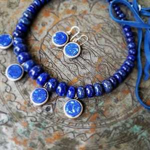 Lazhuward Necklace, Lapis Lazuli Collar, Bohemian Jewelry, Unique Necklace. image 9