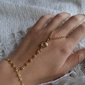 Sweetheart Gold Plated Bracelet Bracelet Ring Hand Chain - Etsy