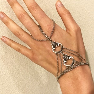 Love Bracelet, Stainless Steel  Bracelet, Bracelet Ring, Hand Tattoo, Connected Ring, Hand Chain