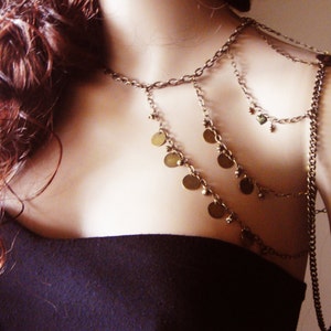 Shoulder armor, chain shoulder jewelry,Shoulder Piece,Shoulder chain.Bohemian accessorie. image 2