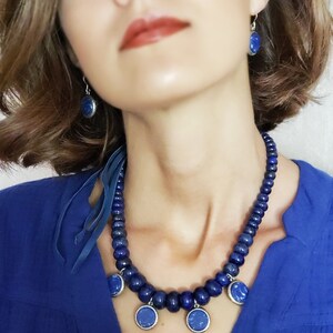 Lazhuward Necklace, Lapis Lazuli Collar, Bohemian Jewelry, Unique Necklace. image 7