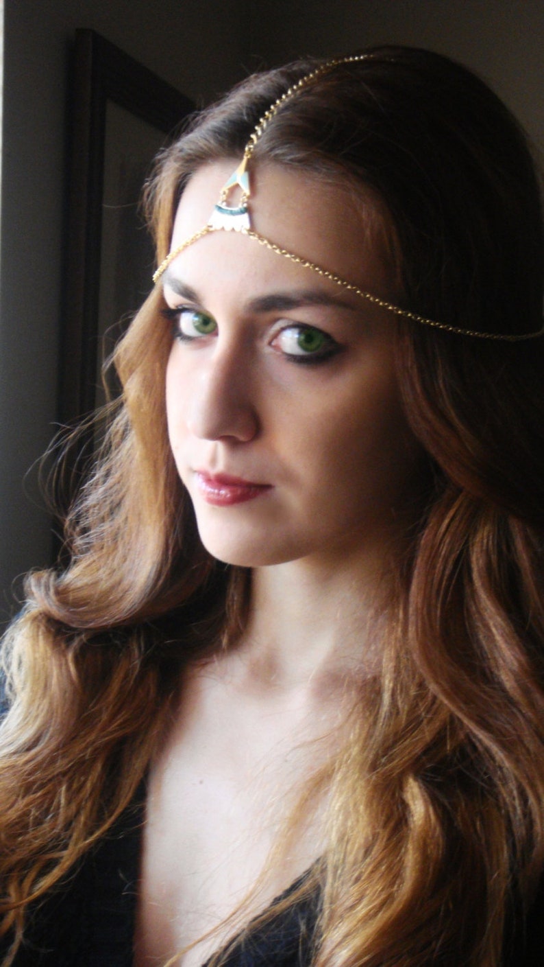 Aiyana Head Chain,Headdress, Bohemian Accessories, Head Piece, Head Chain, 18K Gold Plated Headband image 1