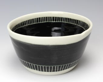 Ice Cream Bowl, Black and White Sgraffito: Multiple Designs