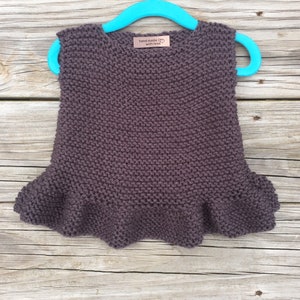 Knitting Baby Ruffle Tank Pattern, Baby knitting pattern, Kids knitting pattern, Modern Knit pattern for babies, Modern knit pattern kids image 1