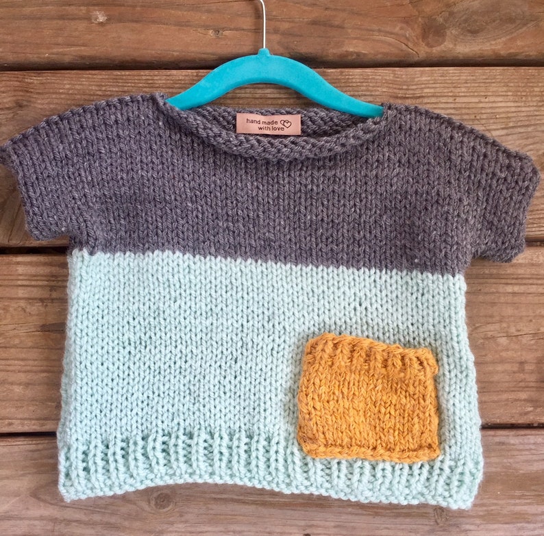 Easy Kids Knit Pop Top Knitted pattern beginner knitting Etsy
