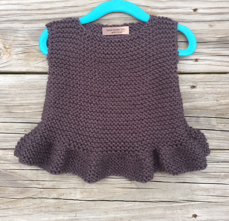 Knitting Baby Ruffle Tank Pattern, Baby knitting pattern, Kids knitting pattern, Modern Knit pattern for babies, Modern knit pattern kids image 1