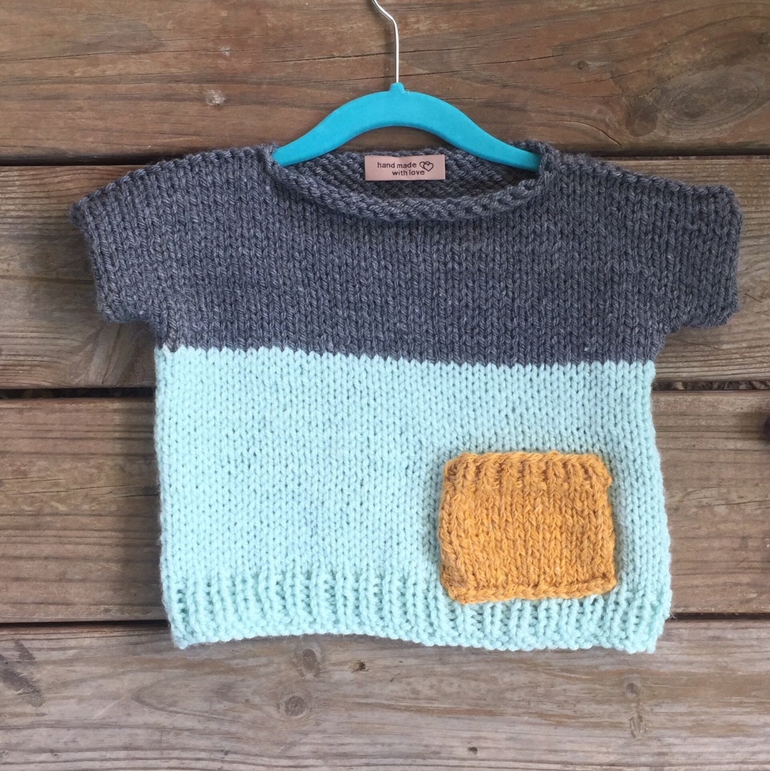 Easy Kids Knit Pop Top Knitted Pattern Beginner Knitting Etsy