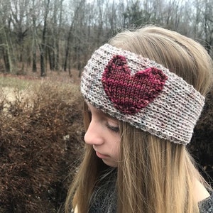 Headband Heart Knitting pattern,Christmas gift diy,  Easy Knitting pattern, fast knitting pattern, headband knitting pdf, knitting pdf