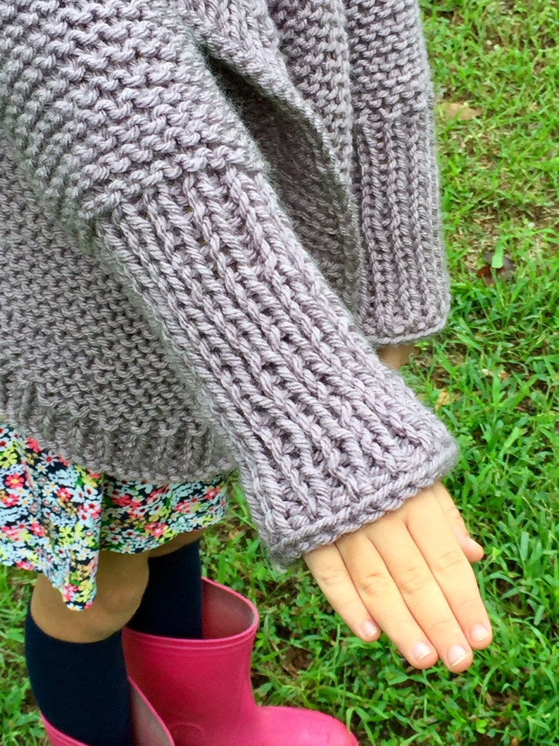 Easy Knitting Pattern Comfy Sweater Girls Knit Sweater Knit Etsy