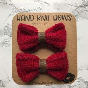 Knit Flat Bow Knitting Pattern, Easy knitting pattern, girls knit pattern, Hair bow, hair band, Beginner Knitting pattern image 5