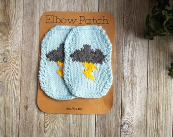 Lightening bolt elbow patches, Mother’s Day gift, thunderstorm patches,