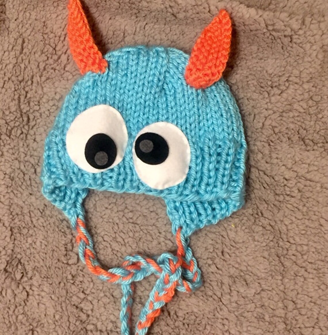 Knit Bulky Monster Hat Pattern PDF Kids Knitted Hat Pattern Etsy