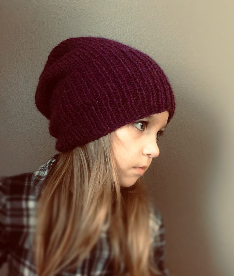 Perfect Slouch Hat Knitting Pattern, Baby, Toddler, Child, Adult Knitted Beanie hat pattern, Hipster Hat pattern, Slouchy Knit hat pattern image 7