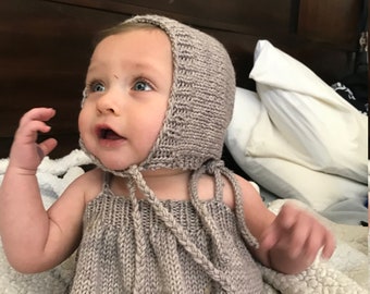 Knitting Pattern Baby dress and Bonnet, Baby summer knitting pattern, easy Knitting pattern, Baby set knitting pattern, Simple Knitting