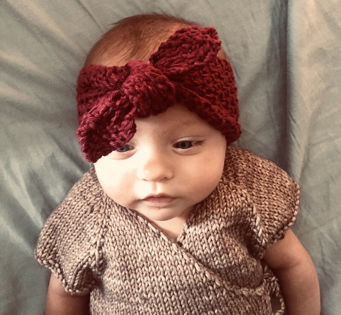 Knitted Top Knot Headband Pattern Baby Toddler Child Etsy