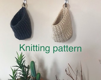 Basket Knitting pattern,home decor Bulky Knitting pattern, Storage basket knitting pattern, Hanging basket , hanging basket pattern