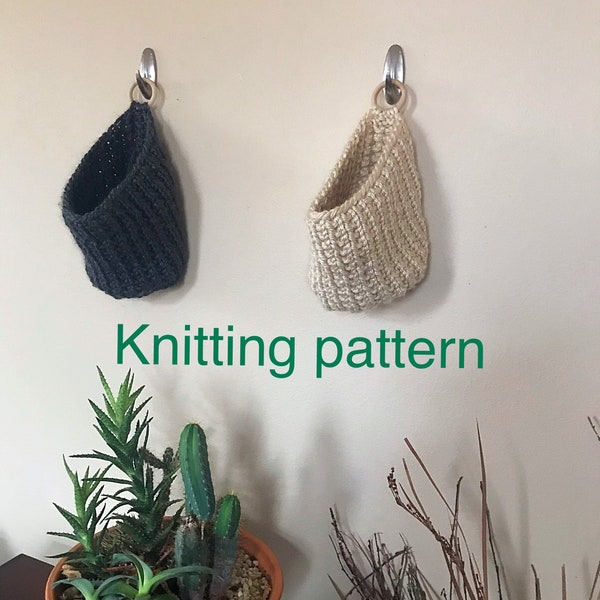 Basket Knitting pattern,home decor Bulky Knitting pattern, Storage basket knitting pattern, Hanging basket , hanging basket pattern