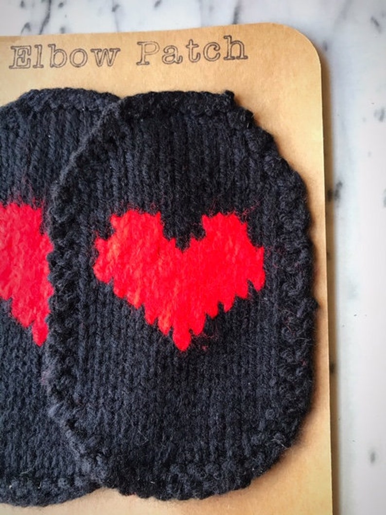 Heart Patch Heart,Unique Gift Black and Red Patch Red Heart Elbow Patches