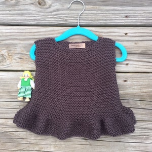 Knitting Baby Ruffle Tank Pattern, Baby knitting pattern, Kids knitting pattern, Modern Knit pattern for babies, Modern knit pattern kids image 2