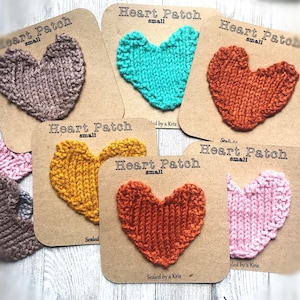 Heart Patch, Valentine, Hand made Patch, Colorful Patch, Hand Knitted patch