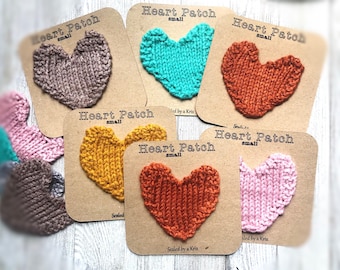 Heart Patch, Valentine, Hand made Patch, Colorful Patch, Hand Knitted patch