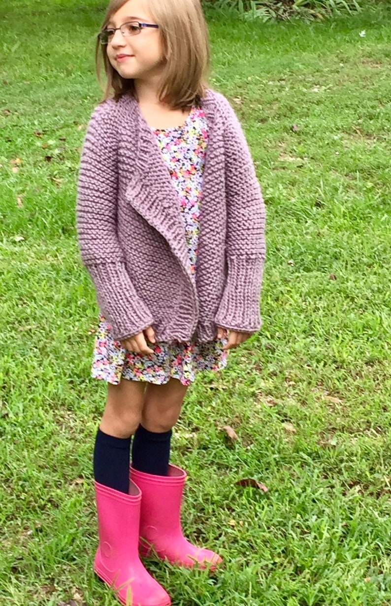 Easy Knitting Pattern Comfy Sweater Girls Knit Sweater Knit Etsy