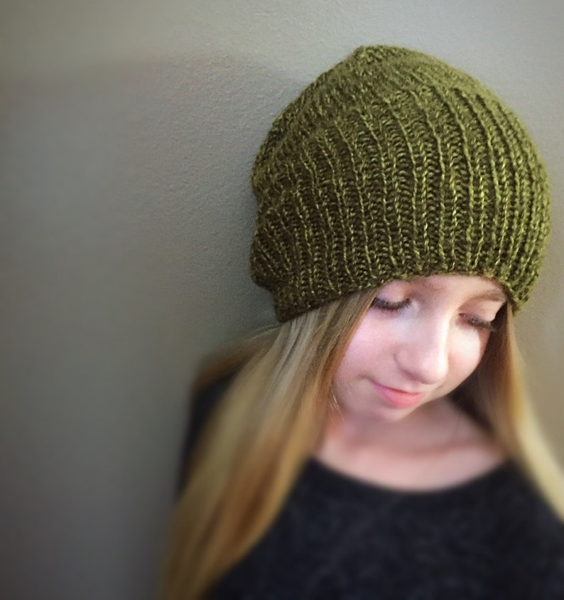 Perfect Slouch Hat Knitting Pattern, Baby, Toddler, Child, Adult Knitted Beanie hat pattern, Hipster Hat pattern, Slouchy Knit hat pattern image 5