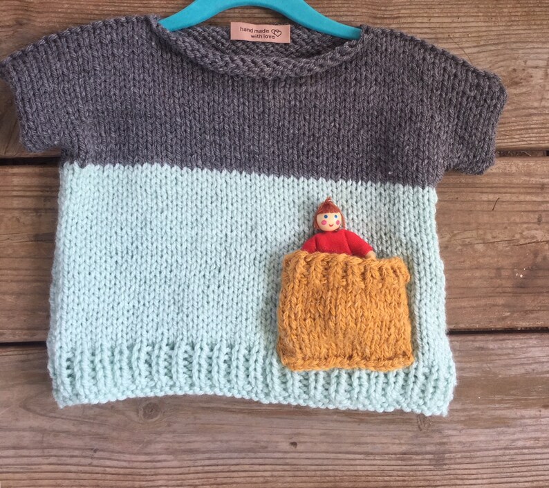 Easy Kids Knit Pop Top Knitted pattern beginner knitting Etsy España