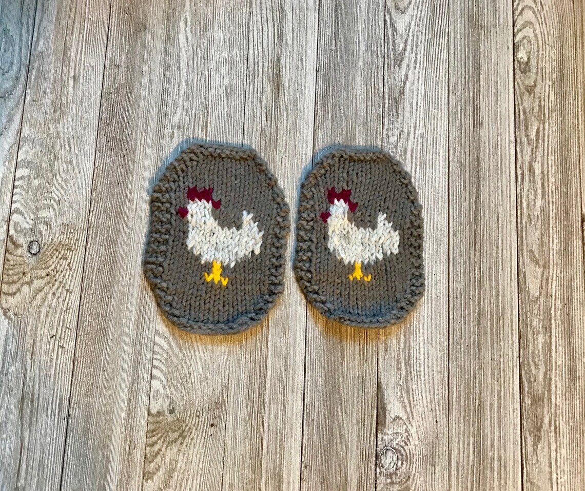Chicken Elbow patches Hand Knit elbow patches hen patches Etsy