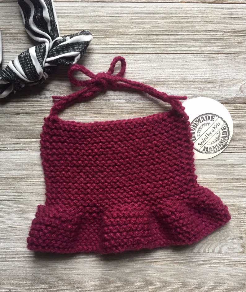Simple baby knit bib pattern Baby girls knit pattern | Etsy