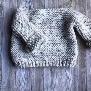 Easy Baby Knit Top, Knitted pattern, beginner knitting pattern, Modern baby knitting pattern, Kids sweater knit pattern, Bulky knit image 6