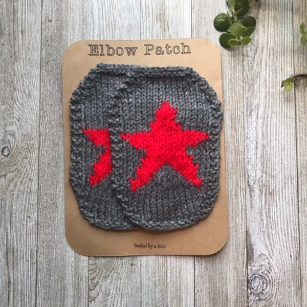 Red Star Elbow Patch, Ellbogen Patches, Pullover mit Elbow Patches,