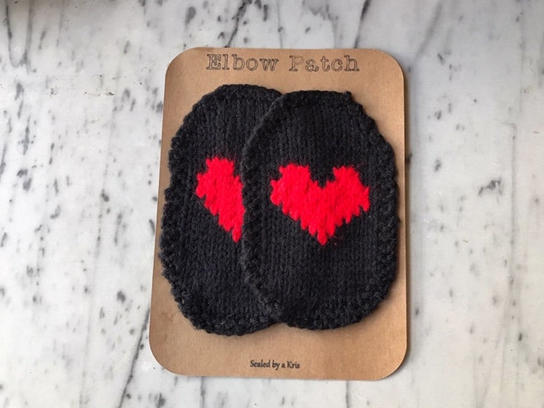Heart Patch Heart,Unique Gift Black and Red Patch Red Heart Elbow Patches