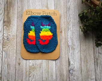 Rainbow Elbow Patches, Kitty Cat patch, Rainbow sweater, Cats, Kitty, Cat Patch