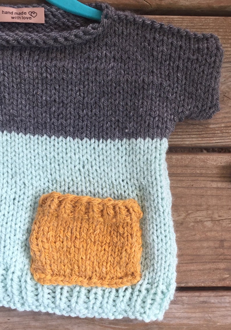 Easy Kids Knit Pop Top Knitted pattern beginner knitting Etsy