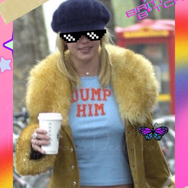 Dump Him Crew Neck Essential Shirt | Retro Millenial Y2K Fashion | Britney is a savage