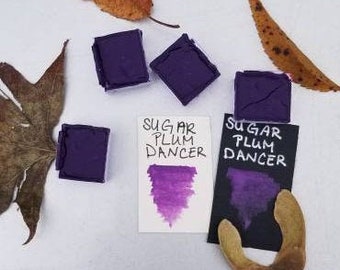 Sugar Plum Dancer - Handmade Watercolor Paint - Matte Watercolor Paint- Half Pan - Vegan Friendly - For Painting, Calligraphy, and Lettering