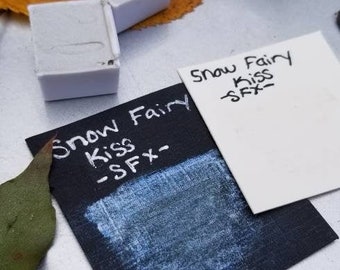 Snow Fairy&#39;s Kiss Blue/Green Interference Artist Grade Handmade Watercolor Paint - Half Pan - Vegan - For Painting and more - Free Shipping