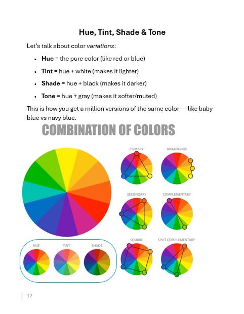 Tints Colour Example Color Theory - Made Easy | Beginner-friendly Ebook for Artists, Digital ...