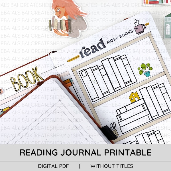 Reading & Book Journal Printable Without Titles A5