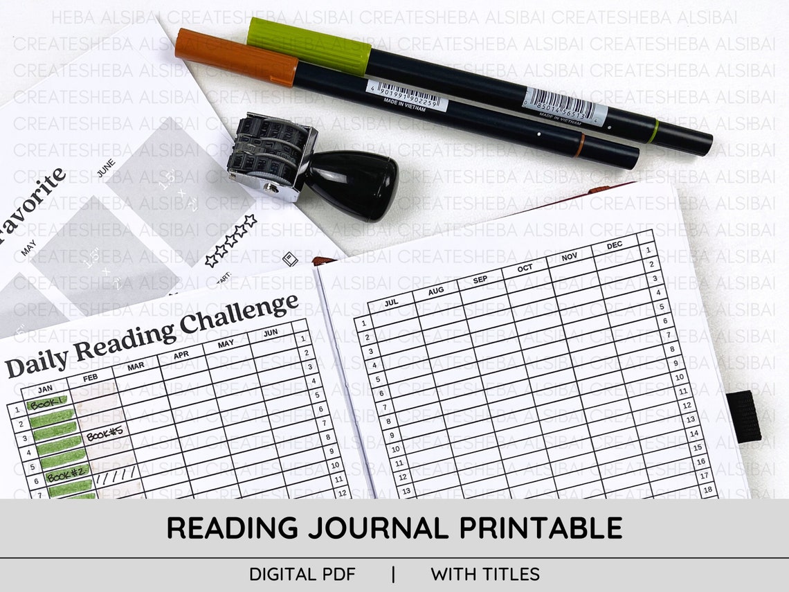 Reading &amp; Book Journal Printable A5 With Titles - Etsy