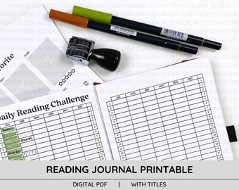 books and journals Reading & Book Journal Printable A5 With Titles