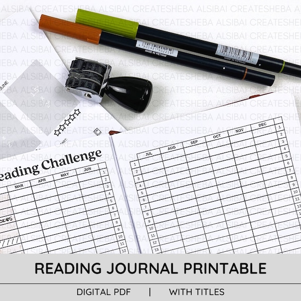 Reading & Book Journal Printable A5 With Titles