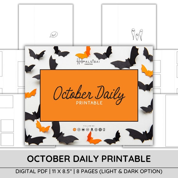 Halloween October Daily | Traveler's Notebook Templets | Halloween Printable