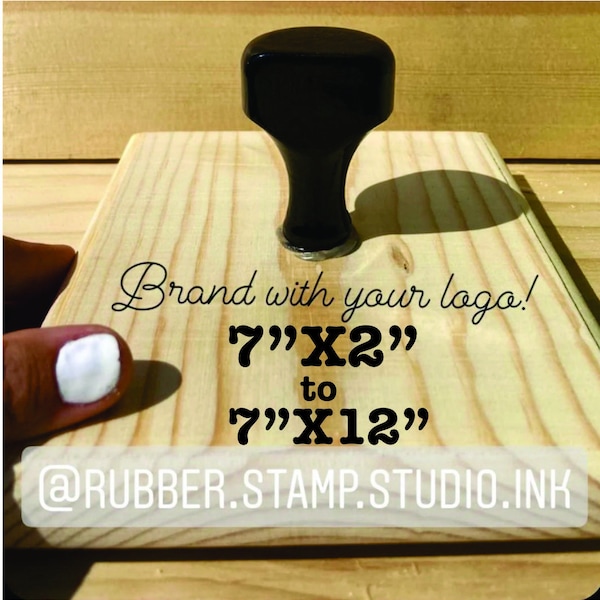 7 " inch Extra Large Custom Rubber Stamp 7 inch stamp handmade from your logo & artwork branding a large graphic on products advertise