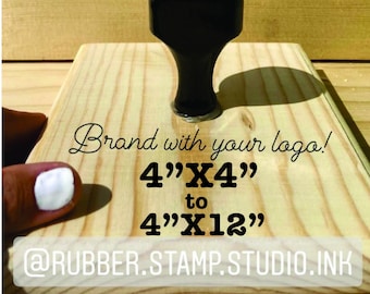4X4, 4"X5", 4"X6", 4"X7", 4"X8", 4"X8", 4"X12" custom rubber stamp. Stamp art, business logos and handmade drawings. Medium to Large Stamps.