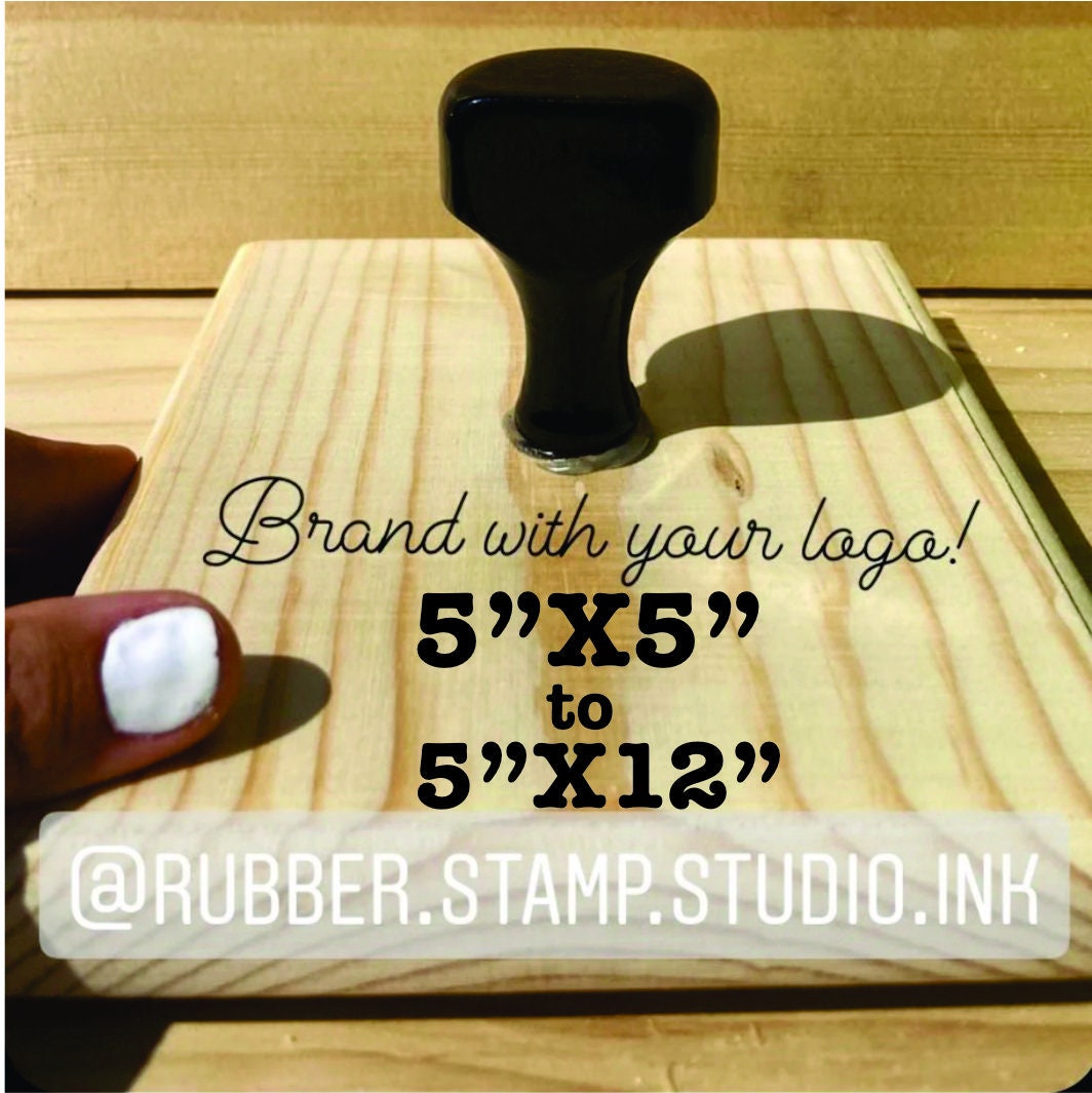 6 x 3 Extra Large Custom Rocker Mount Wood Hand Rubber Stamp with  Wooden Handle