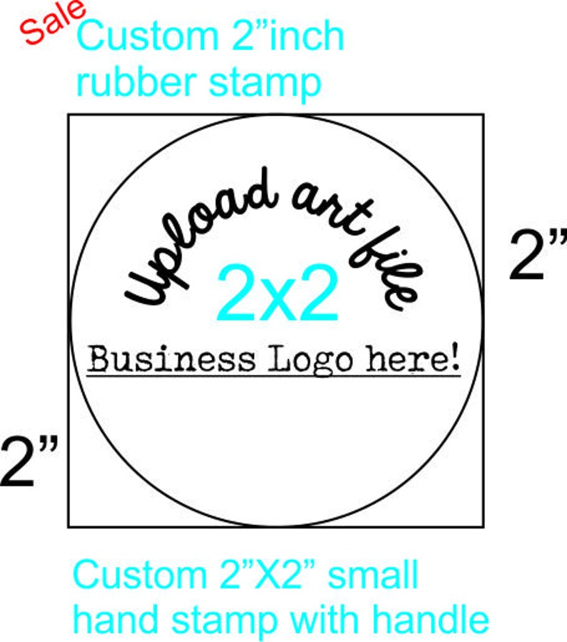 Custom Rubber Stamp 2x2 Inch. Size 2inch. Etsy