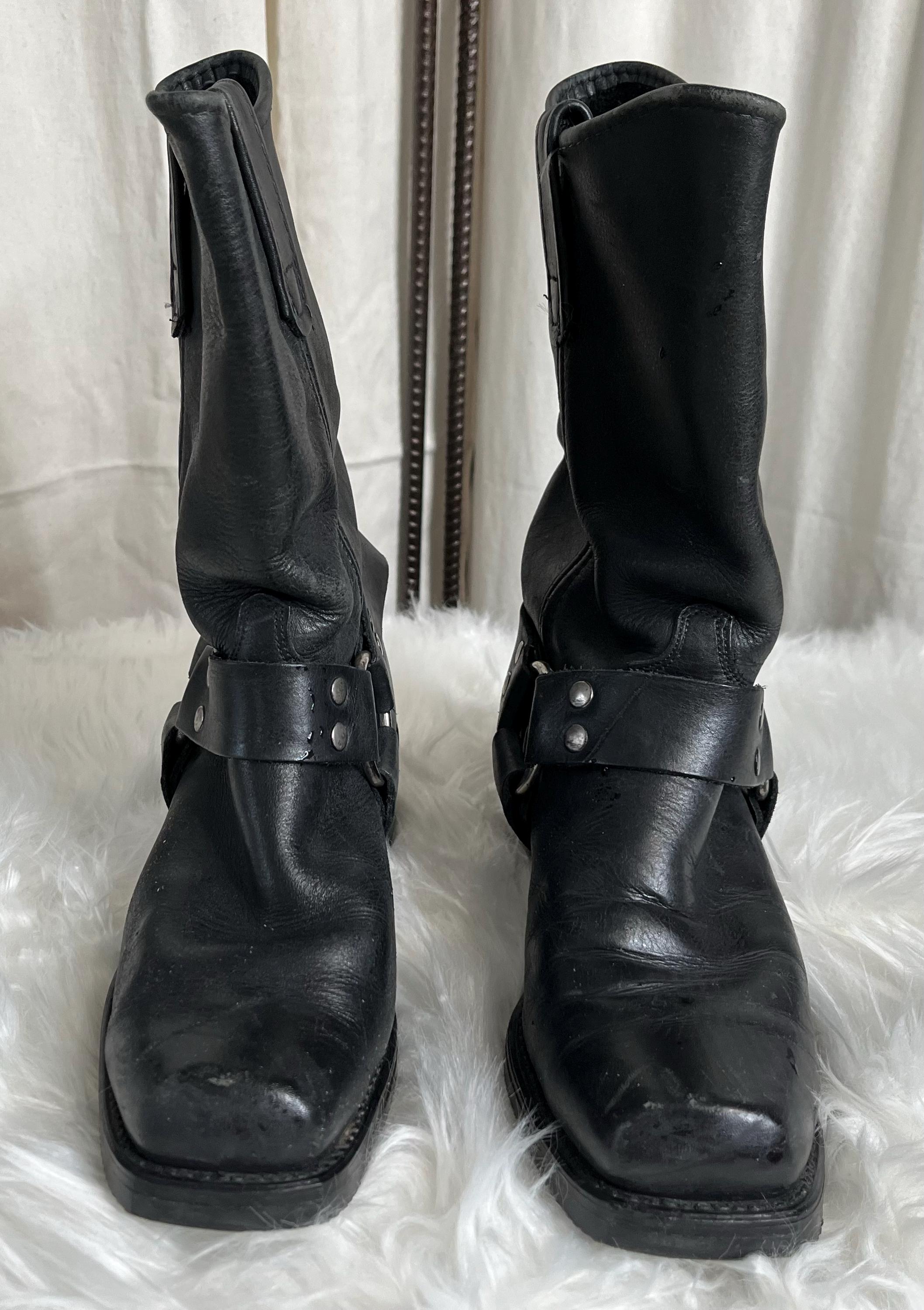 靴 00s archive PRADA leather boots shoes 00s PRADA archive leather long boots - メルカリ